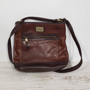 Tignanello Brown Leather Purse Shoulder Bag Crossbody
